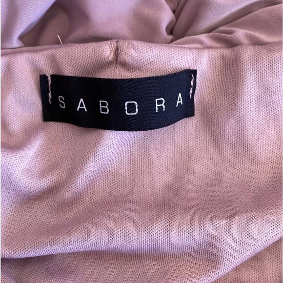 Sabora Women Lavender Ruched Knee Length Strapless Tube Bodycon Dress Size M - Picture 6 of 6